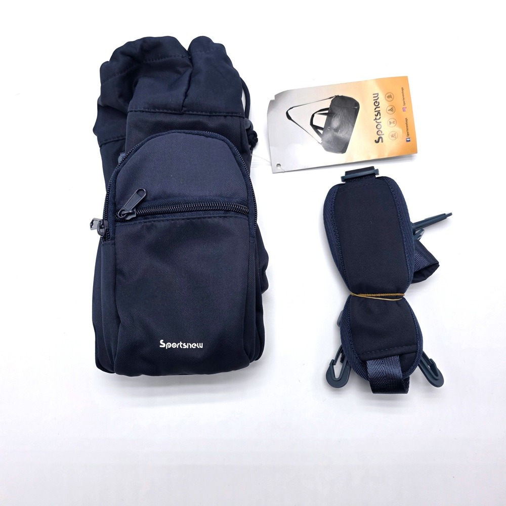 Sportsnew Navy Blue Insulated Water Bottle Holder Bag with Adjustable Strap NEW